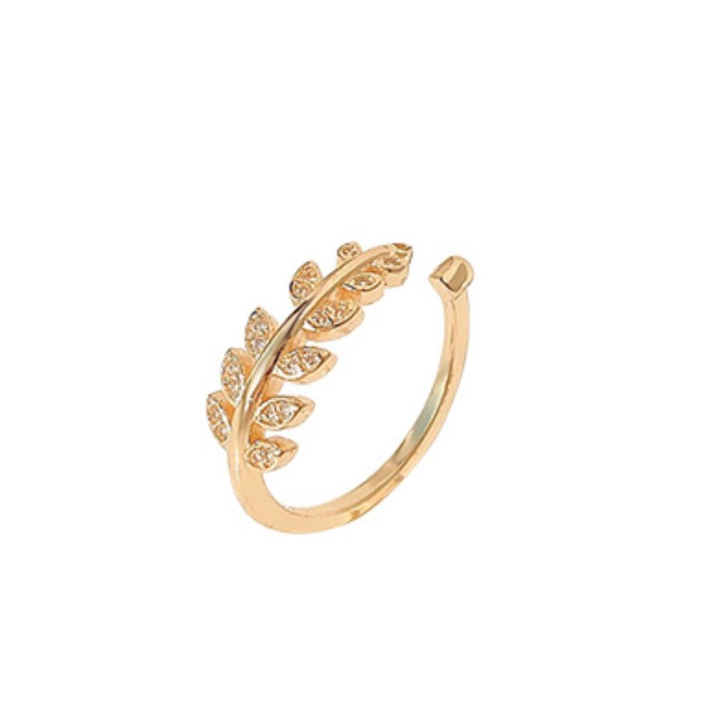 💕Last one Peace Oliver Leaf  Golden Ring - Picture 8 of 11